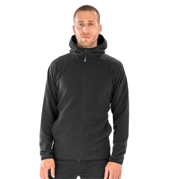 Result | Genanvendt microfleece jakke med hætte